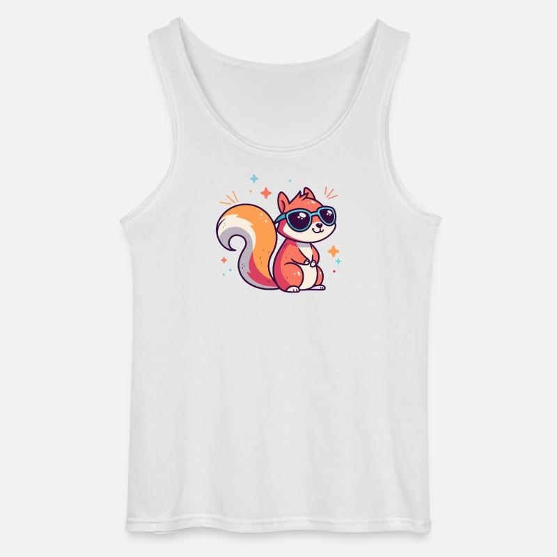 Schicke Eichhörnchen-Sonnenbrille - Gildan Männer Tank Top - Weiß