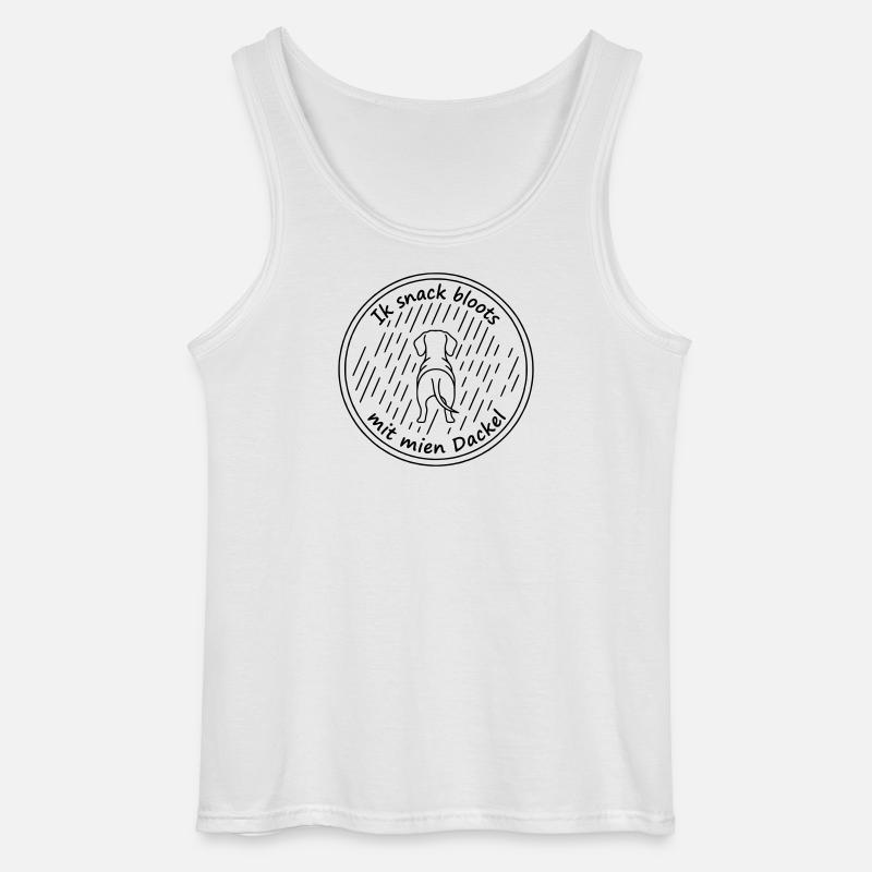 ik snack bloots mit mien dackel - Gildan Männer Tank Top - Weiß