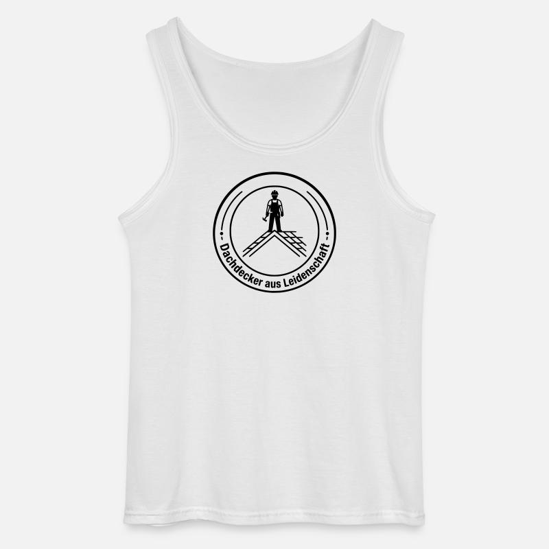 Dachdecker Leidenschaft Badge - Gildan Männer Tank Top - Weiß