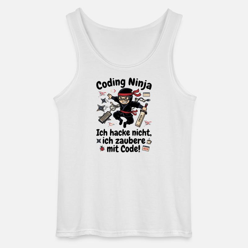 Coder Ninja Programmierer Humor - Gildan Männer Tank Top - Weiß