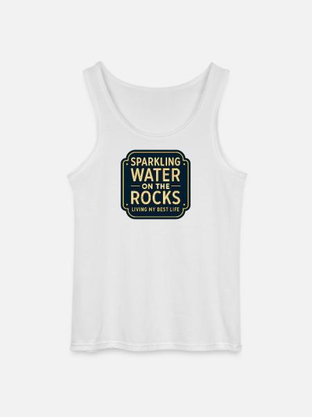 Sparkling water on rocks neon - Gildan Men’s Tank Top - white