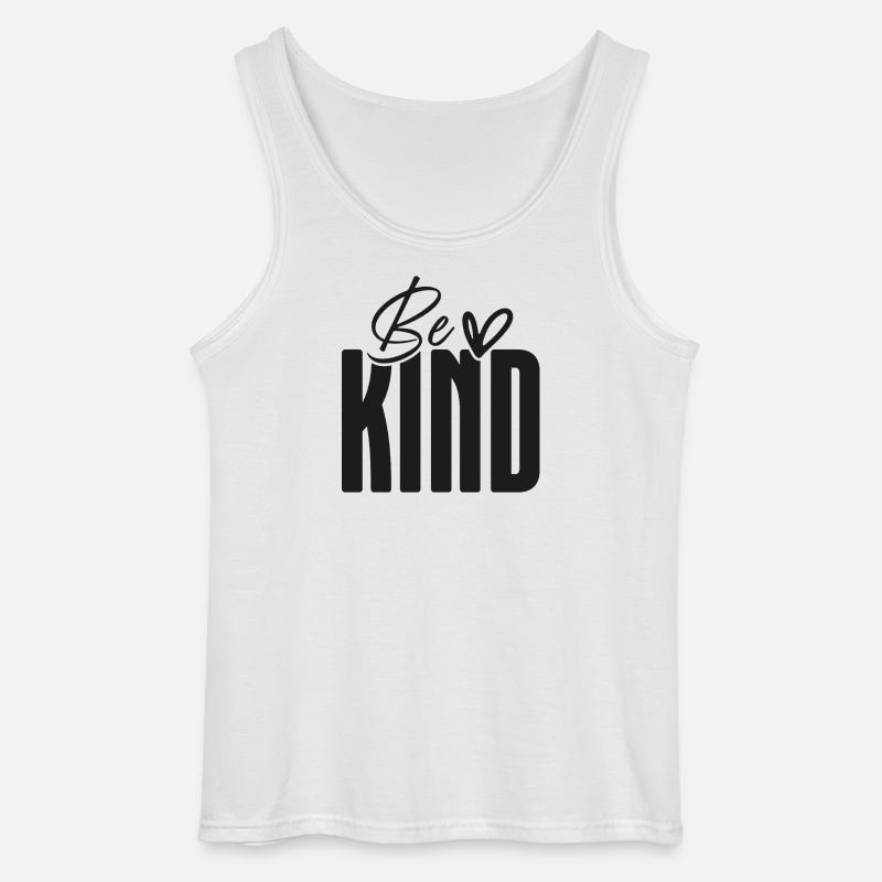 Be Kind Bold Script Overlay - Gildan Men’s Tank Top - white