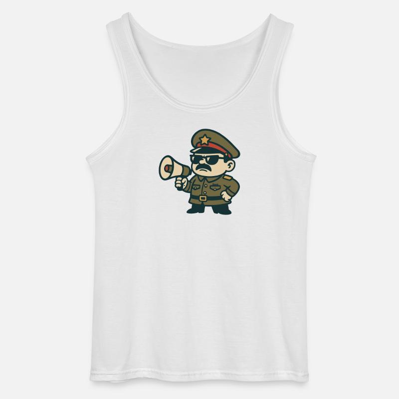 Retro-Sergeant-Megafon - Gildan Männer Tank Top - Weiß