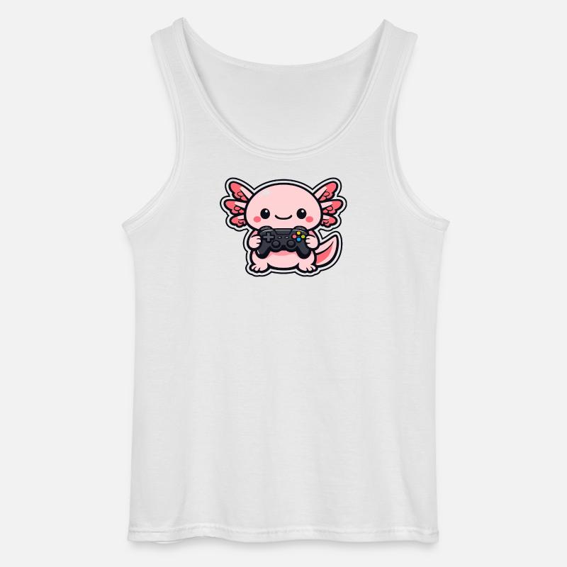 Kawaii Gaming-Drache mit Controller - Gildan Männer Tank Top - Weiß