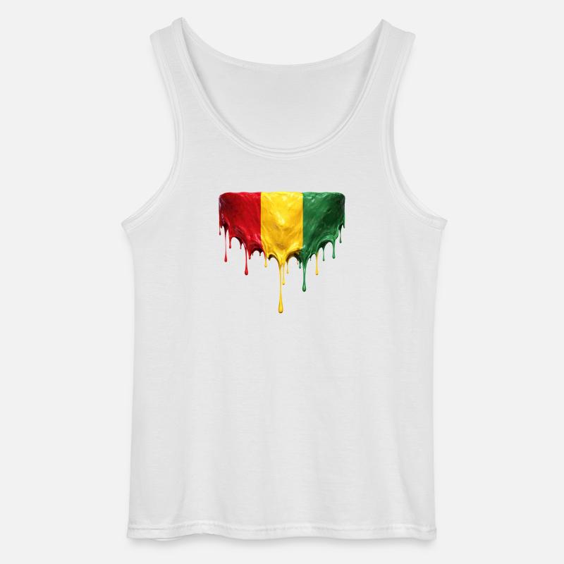 Guinea-flaget i Drop Art - Gildan tanktop til mænd - hvid