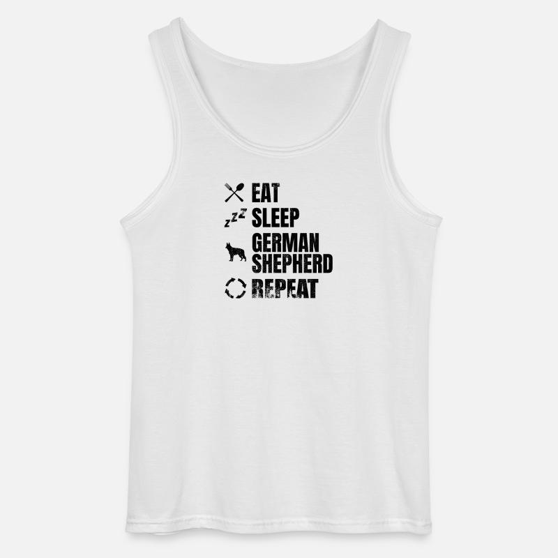 Eat Sleep German Shepherd Repeat - Gildan Männer Tank Top - Weiß