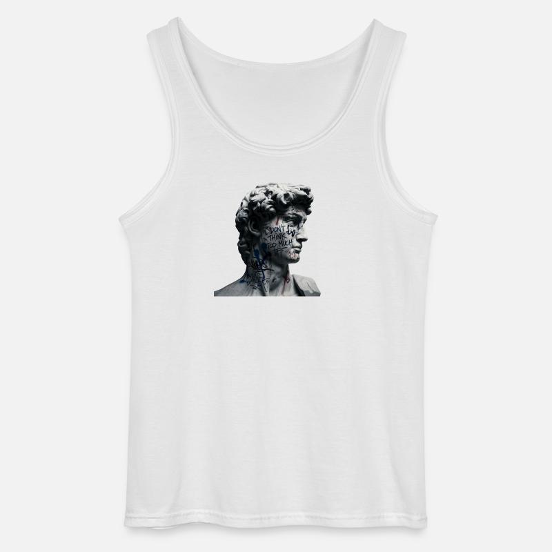 Dont Think Too Much Graffiti-David - Gildan Männer Tank Top - Weiß