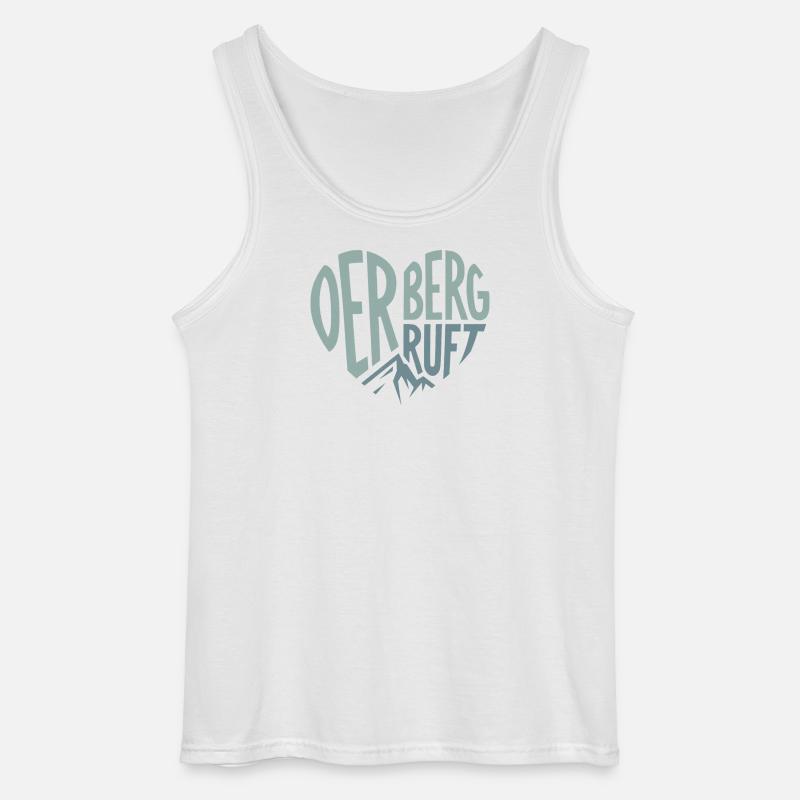 Der Berg ruft Herzmotiv Gipfel - Gildan Männer Tank Top - Weiß