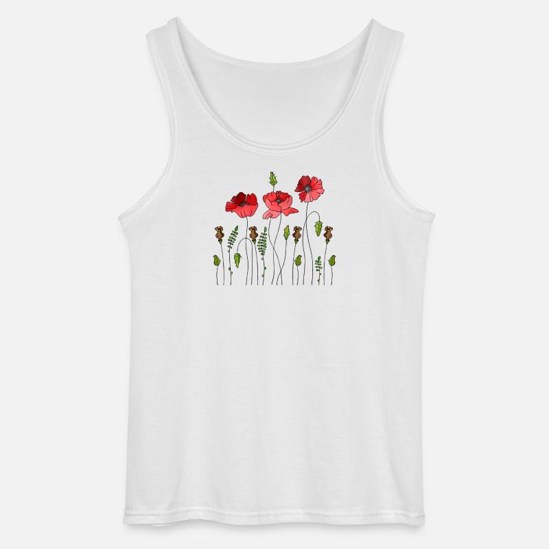 blomster - Gildan singlet for menn - hvit