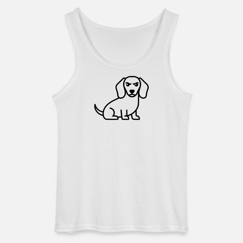 Böser Dackel Teckel Outline - Gildan Männer Tank Top - Weiß