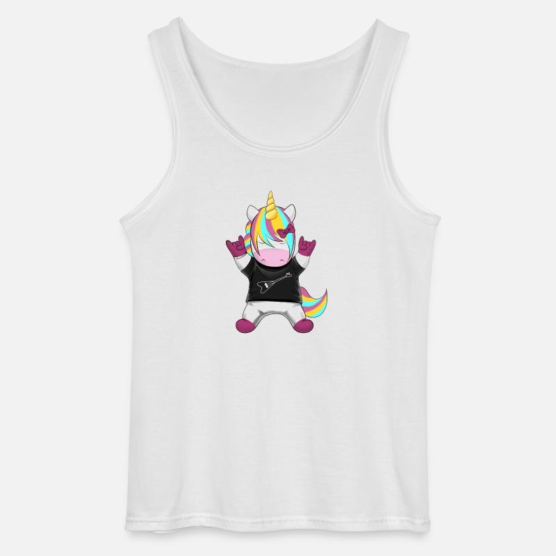 Regenbogen Einhorn Rocker - Gildan Männer Tank Top - Weiß
