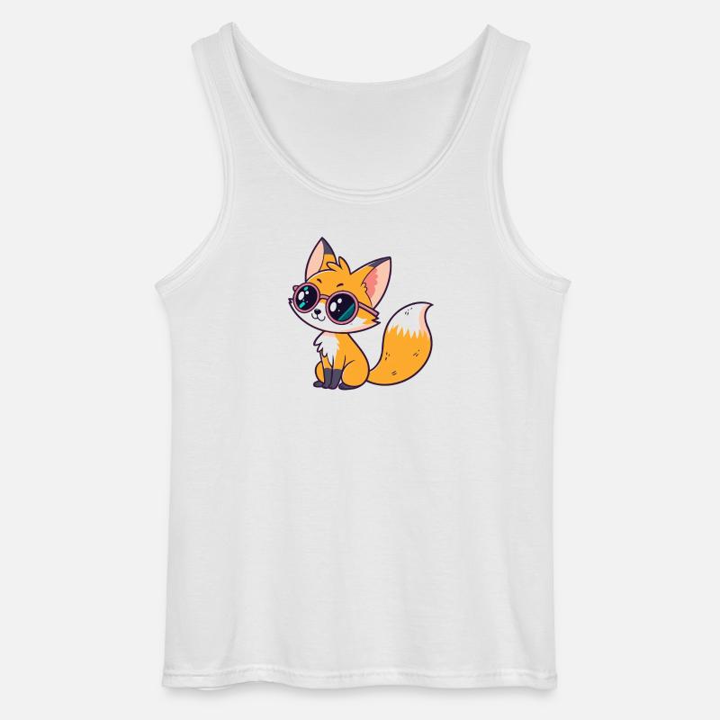Fox Cub Glam Coole Brille - Gildan Männer Tank Top - Weiß