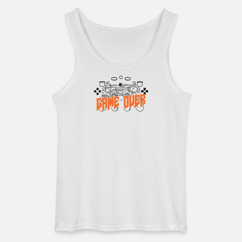 Game Over Retro Orange Bold - Gildan Männer Tank Top - Weiß