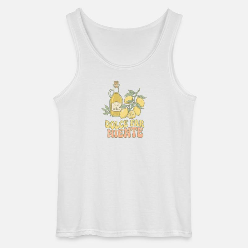 Dolce Far Niente Zitronen Olivenöl - Gildan Männer Tank Top - Weiß