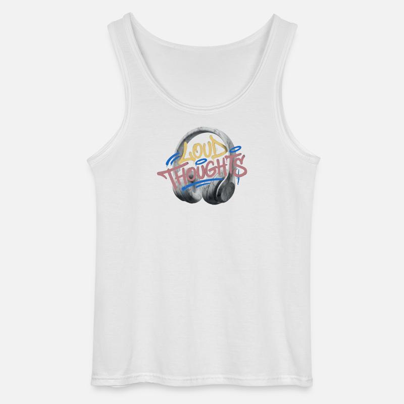 Loud Thoughts Graffiti - Gildan Männer Tank Top - Weiß