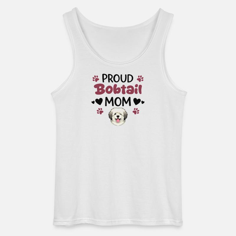  Stolze Bobtail Mutter, Alter Englischer - Gildan Männer Tank Top - Weiß
