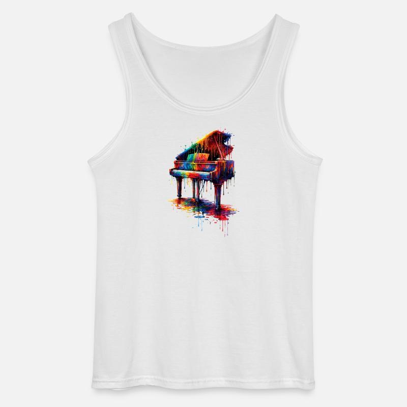 Klavier mit tropfender Farbe - Gildan Männer Tank Top - Weiß