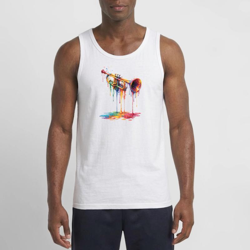 Trumpet with dripping paint Gildan Men’s Tank Top