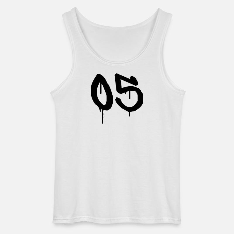Nummer 05-stil urban graffiti - Gildan singlet for menn - hvit