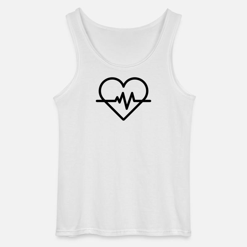 Herzfrequenz - Gildan Männer Tank Top - Weiß