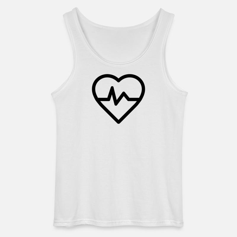 Herzfrequenz - Gildan Männer Tank Top - Weiß