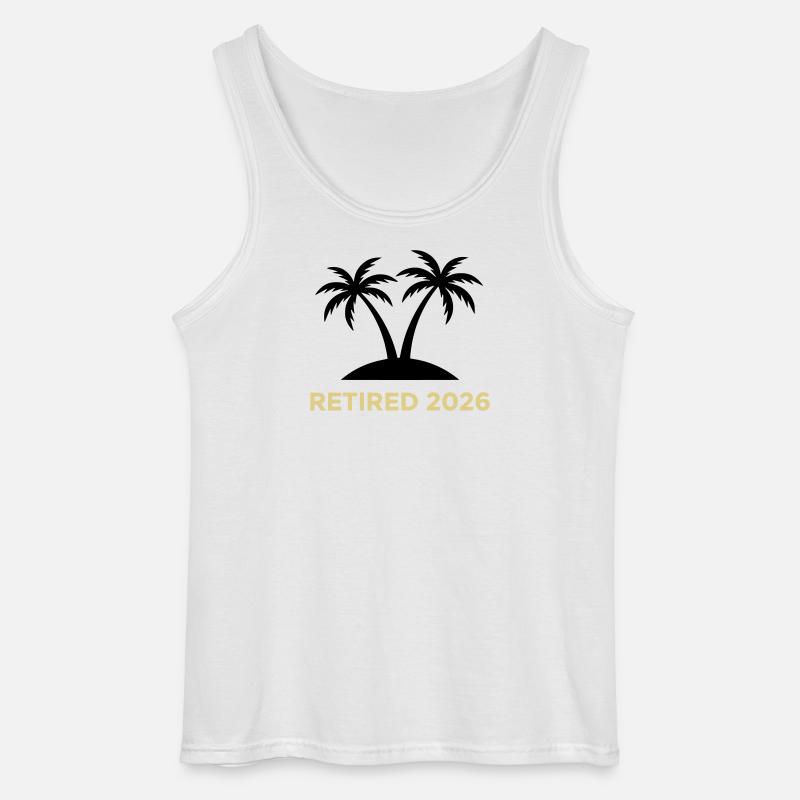 Retired 2026 Rente Palmen Logo - Gildan Männer Tank Top - Weiß