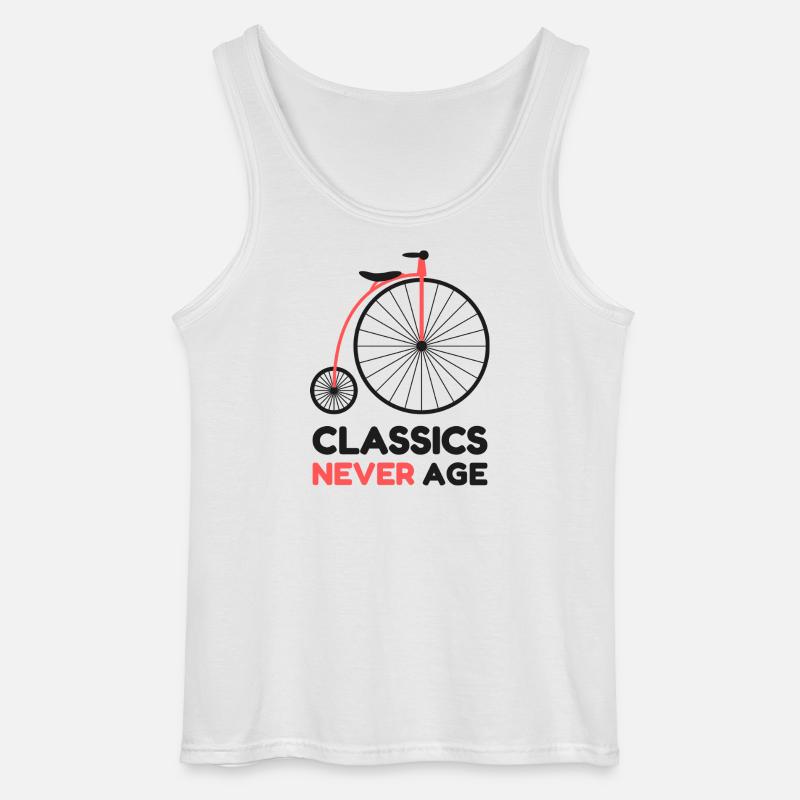 Classics Never Age Penny-Farthing Retro-Radfahren - Gildan Männer Tank Top - Weiß