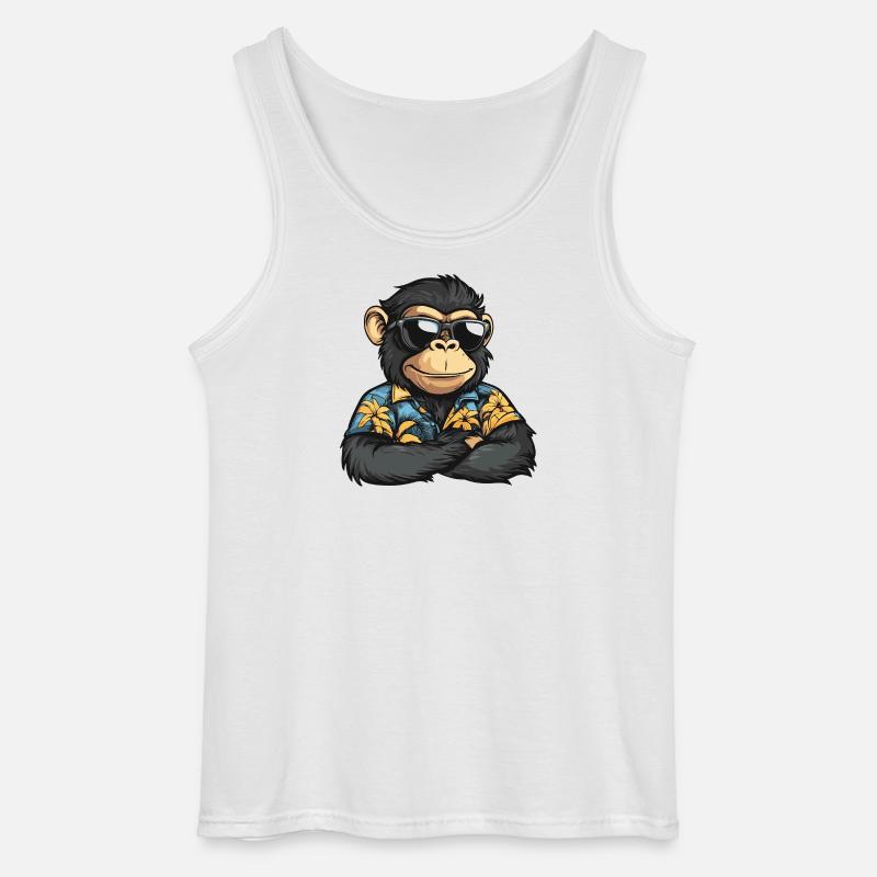 Affe Comic Urlaub - Gildan Männer Tank Top - Weiß