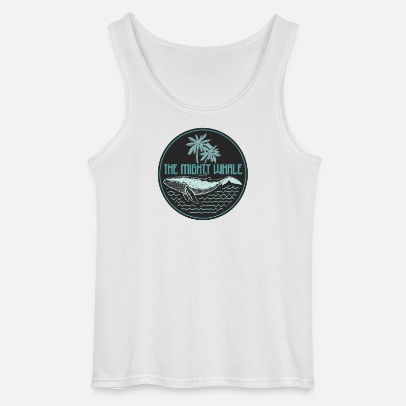 Mighty Whale Tropical Ocean Abzeichen - Gildan Männer Tank Top - Weiß
