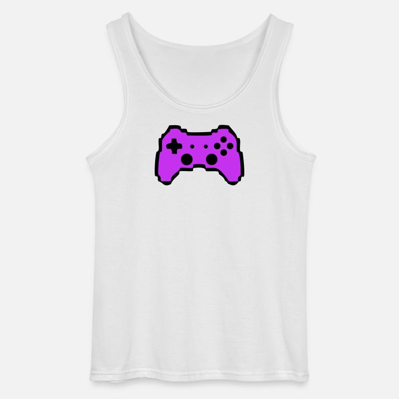 Retro Gamepad Controller Gamer - Gildan Männer Tank Top - Weiß