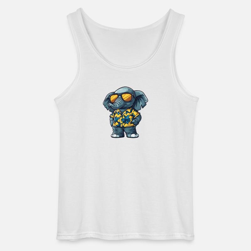 Elefant Comic Urlaub - Gildan Männer Tank Top - Weiß