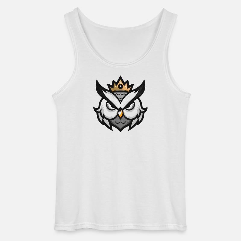 Eule Kopf Krone - Gildan Männer Tank Top - Weiß