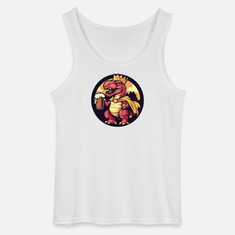 Dinosaurier T-Rex Bier Lustig - Gildan Männer Tank Top - Weiß
