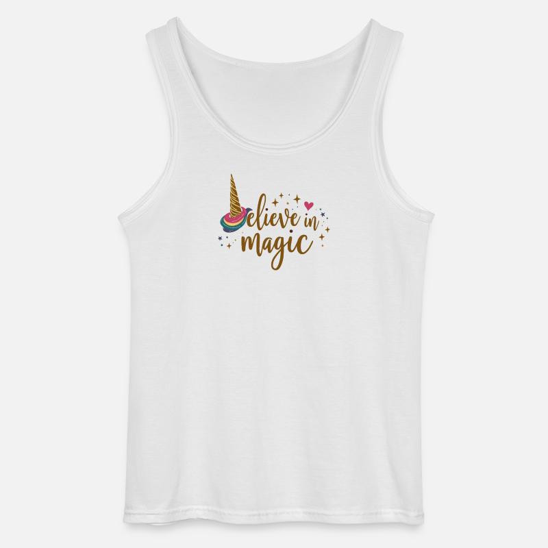 Glaube an Magie Einhorn - Gildan Männer Tank Top - Weiß
