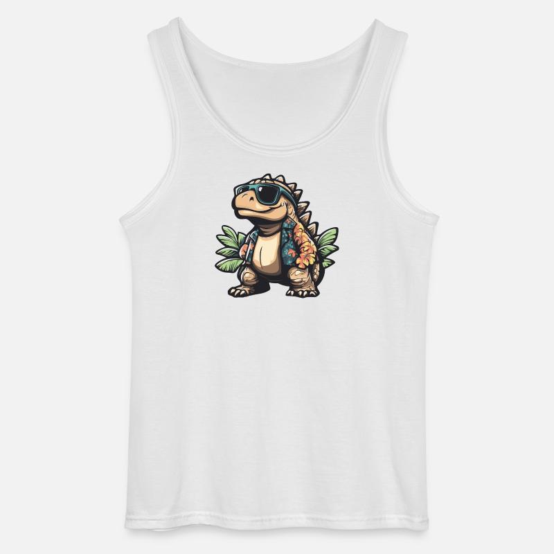 Dinosaurier stegosaurus Comic Urlaub - Gildan Männer Tank Top - Weiß