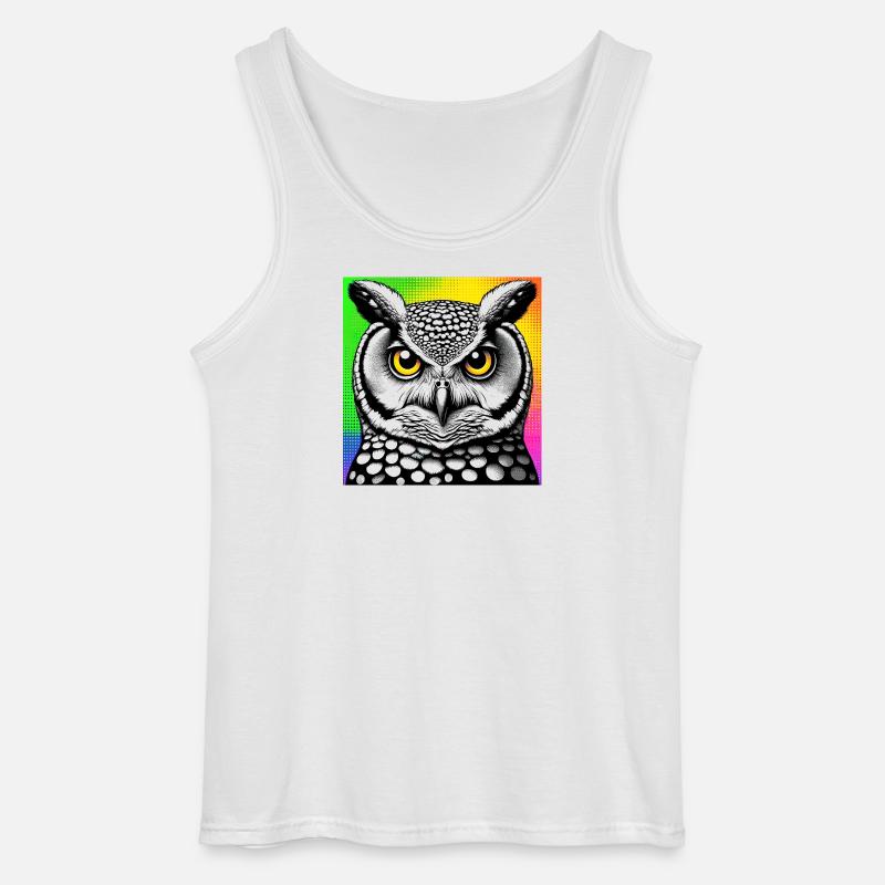 Eule - Gildan Männer Tank Top - Weiß
