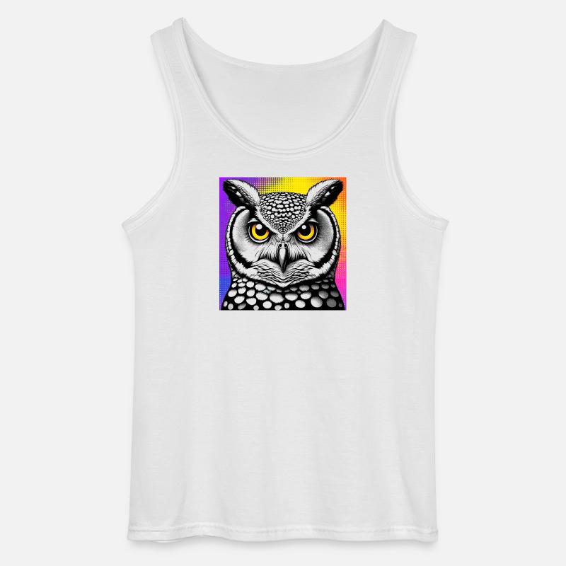 Eule - Gildan Männer Tank Top - Weiß