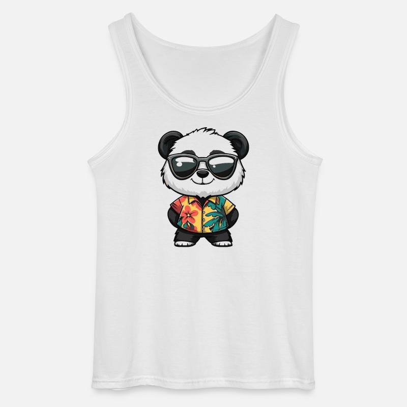 Panda Comic Urlaub - Gildan Männer Tank Top - Weiß