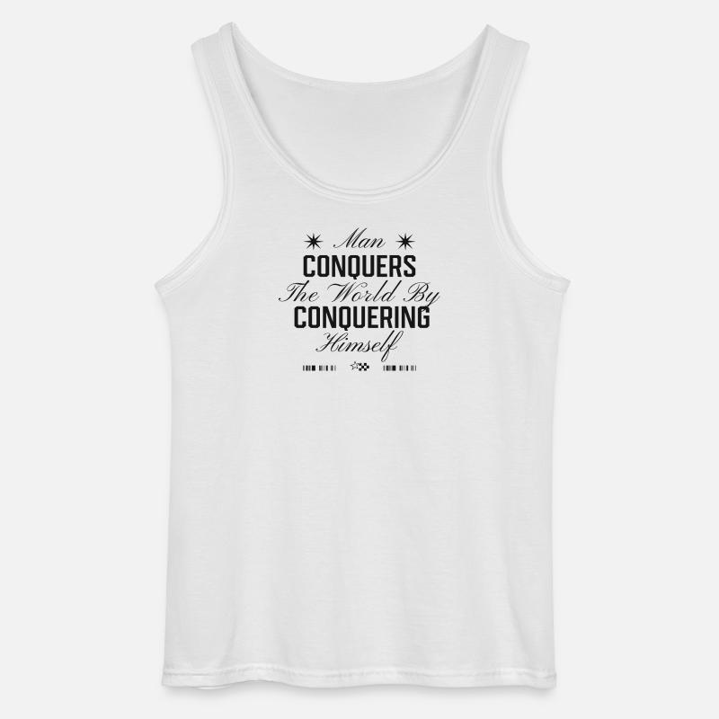 Welt beherrschen durch Selbstbeherrschung - Gildan Männer Tank Top - Weiß