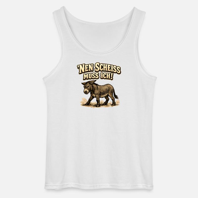 Nen Scheiss Muss Ich Esel - Gildan Männer Tank Top - Weiß