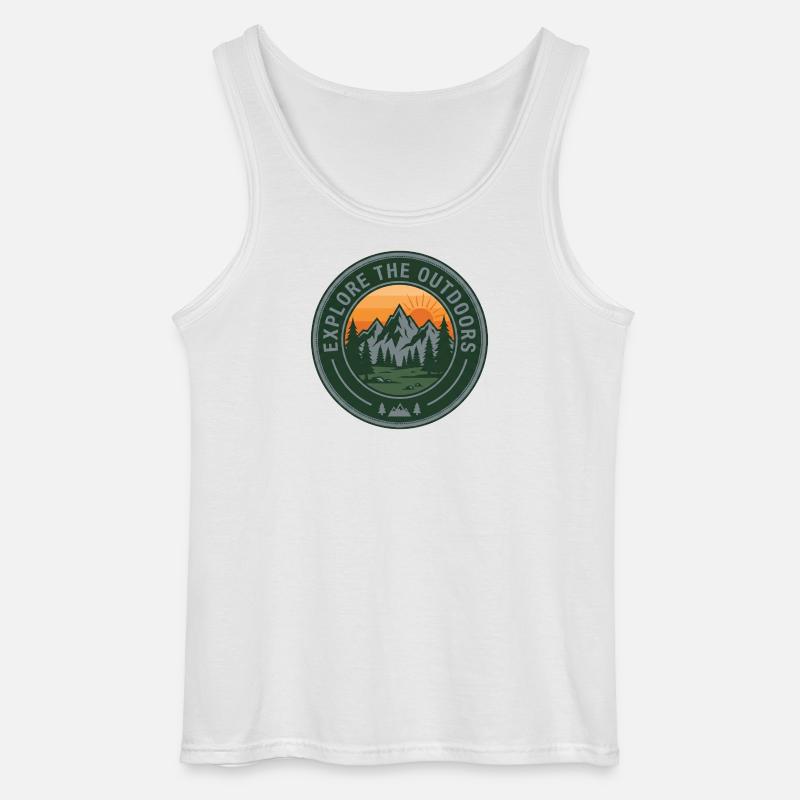 Explore Outdoors Berge - Gildan Männer Tank Top - Weiß