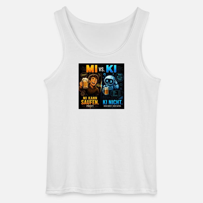 MI vs KI – Prost statt Prompt - Gildan Männer Tank Top - Weiß