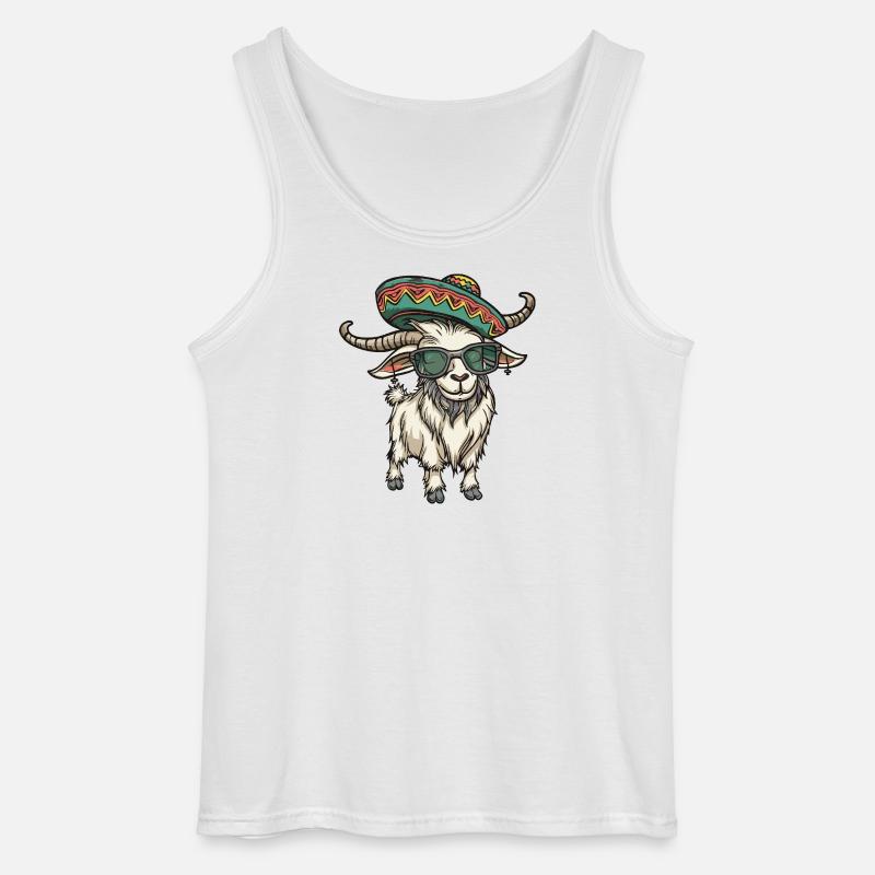Bergziege Comic Lustig Sombrero - Gildan Männer Tank Top - Weiß