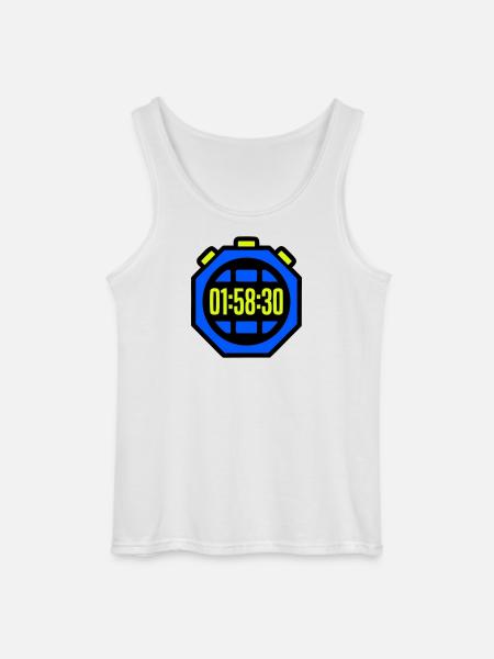 Stopwatch Best Time Half Marathon - Gildan Men’s Tank Top - white