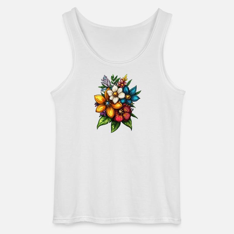 Blumenstrauß Farbexplosion - Gildan Männer Tank Top - Weiß