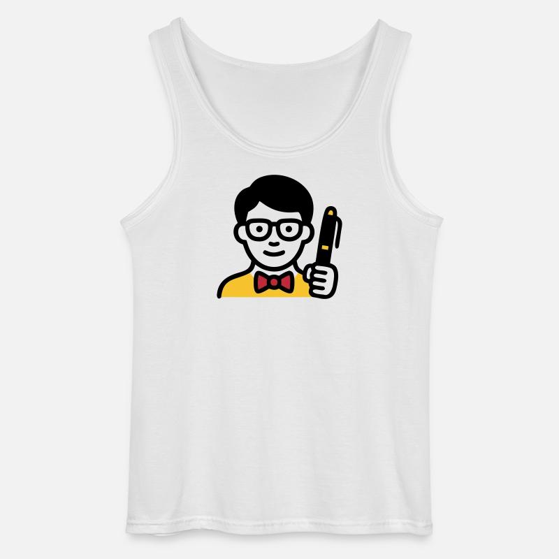 Lehrer Professor Brille Comic - Gildan Männer Tank Top - Weiß