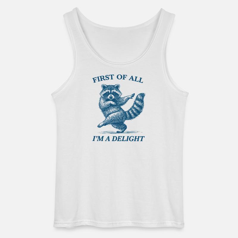 Zunächst einmal bin ich ein Delight-Waschbär - Gildan Männer Tank Top - Weiß