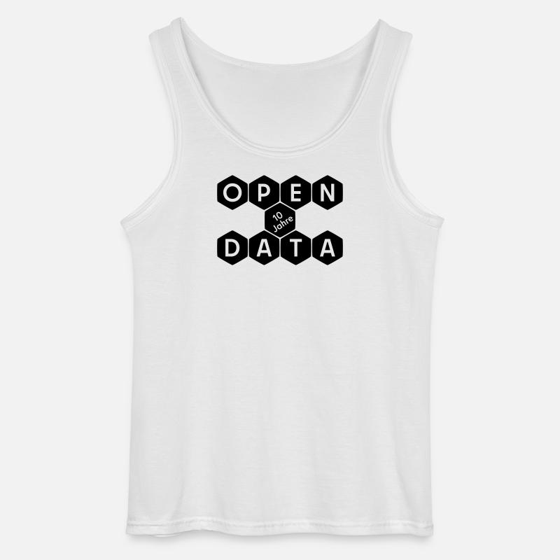 Open Data 10 Jahre Jubiläum (dunkel) - Gildan Männer Tank Top - Weiß