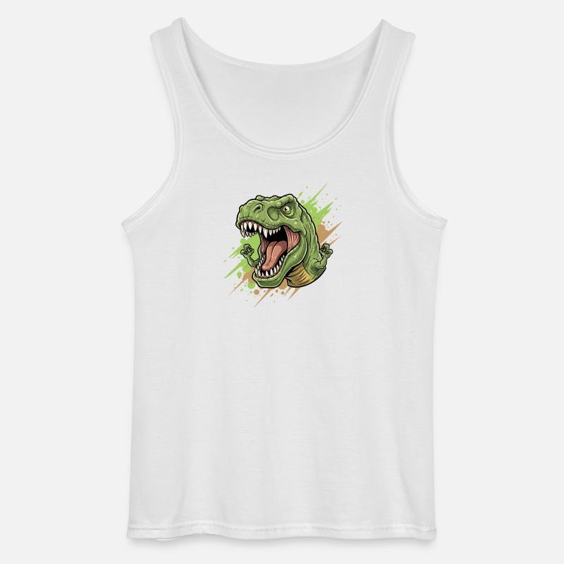 Wütender T Rex mit Farbschwall - Gildan Männer Tank Top - Weiß