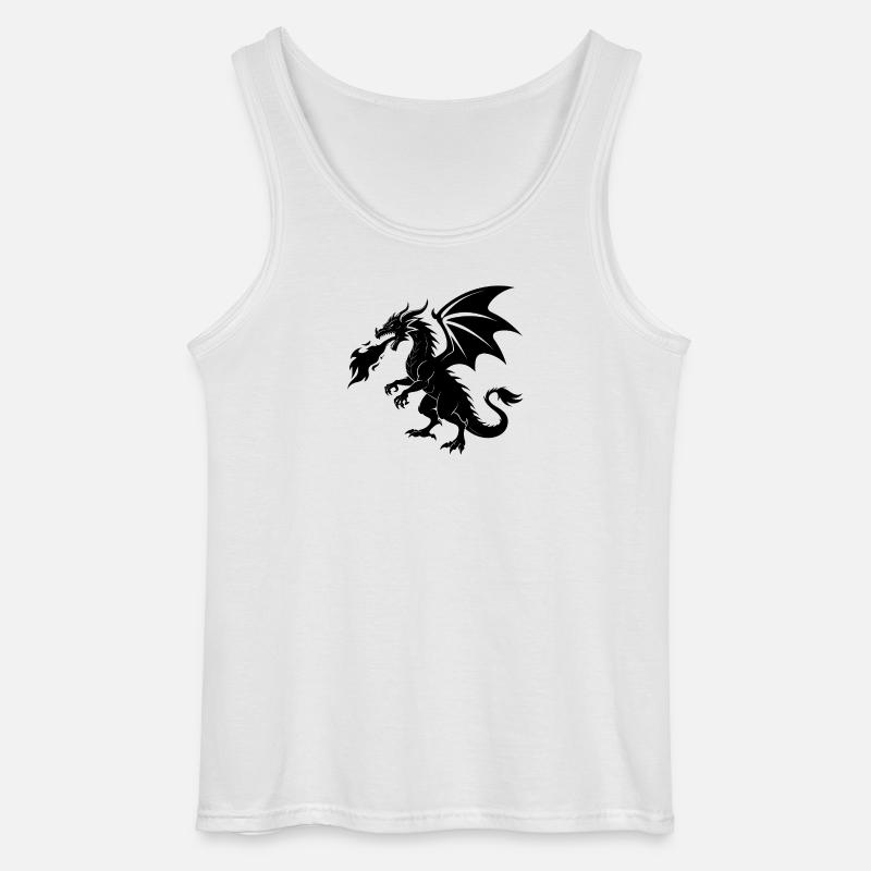 Feuerspeiender Drache - Gildan Männer Tank Top - Weiß